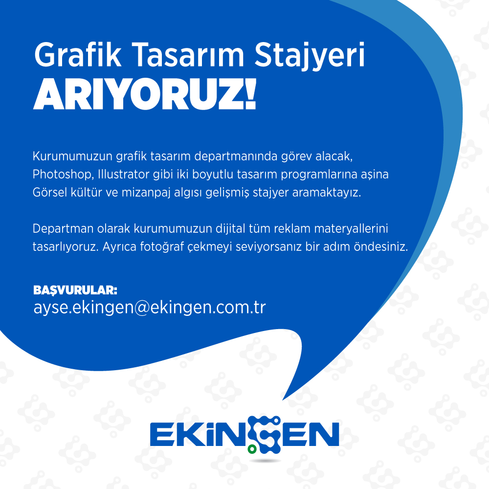 Görsel İletişim Tasarımı Stajyer İlanı-EKİNGEN
